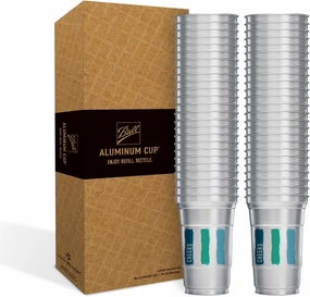 Ball Aluminum Cup Recyclable Party Cups, Everyday Logo, 9oz. Cup, 50 Cups Per Pack