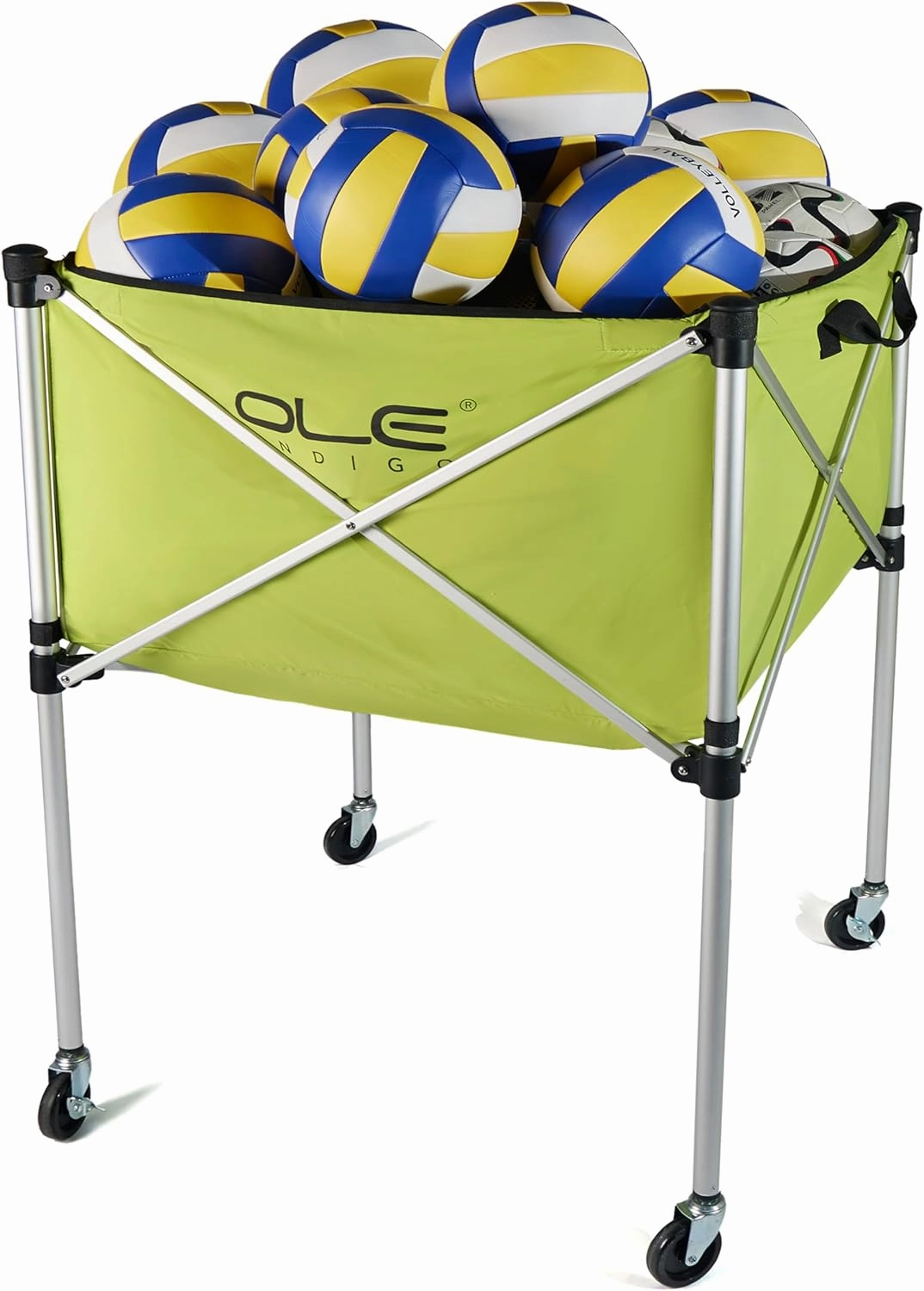Ball Cart,Volleyball Ball Cart with Wheels 26 Balls Portable Ball Cart,Ball Storage,Collapsible Sports Ball Equipment Cart for Volleyball, Rugby,Soccer【 Indoor Outdoor】