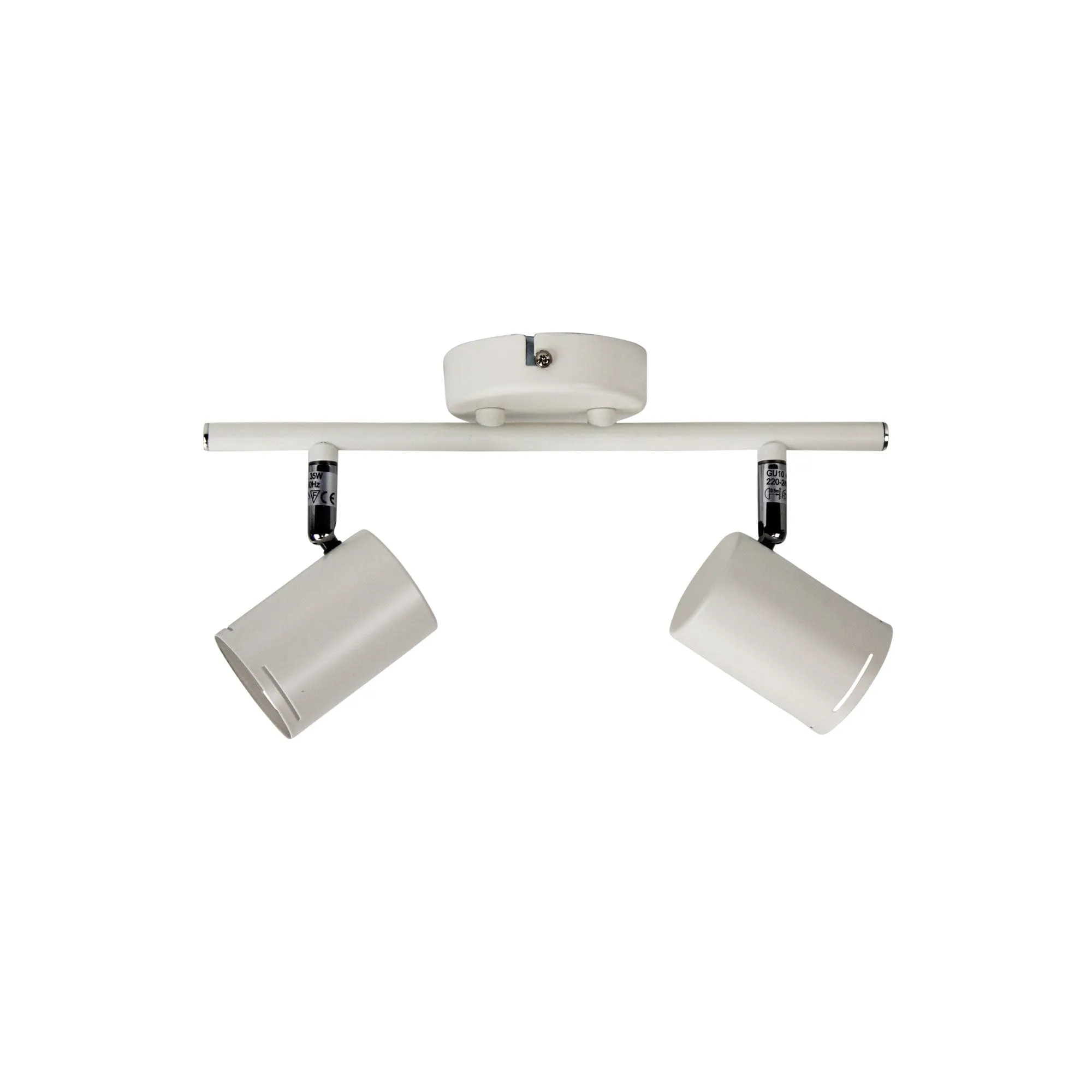 BARIL - Modern Plain White 2 Light 240V GU10 Adjustable Spot Light