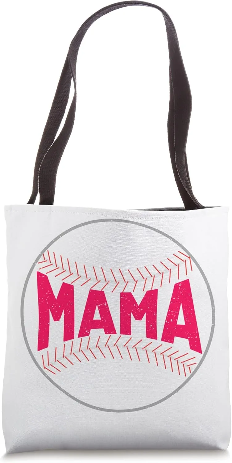 Baseball Mama Women's Softball Tee Ball Vintage Sports Mom Tote Bag