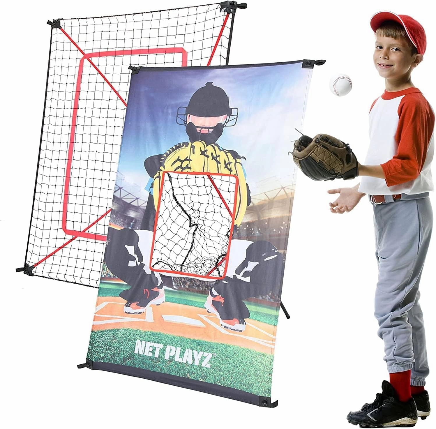 Baseball Gift Practice Net Pitching Net for Kids Teens & Children - Pitch Target Panel   Pitchback Rebounder | Pitch Target Panel   Pitchback Rebounder 2in1 Quick Setup