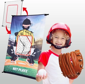 Baseball Practice Net Pitching Net, Baseball Gift Set for Kids Teens & Children - Pitch Target Panel   Pitchback Rebounder | Pitch Target Panel   Pitchback Rebounder 2in1 Quick Setup