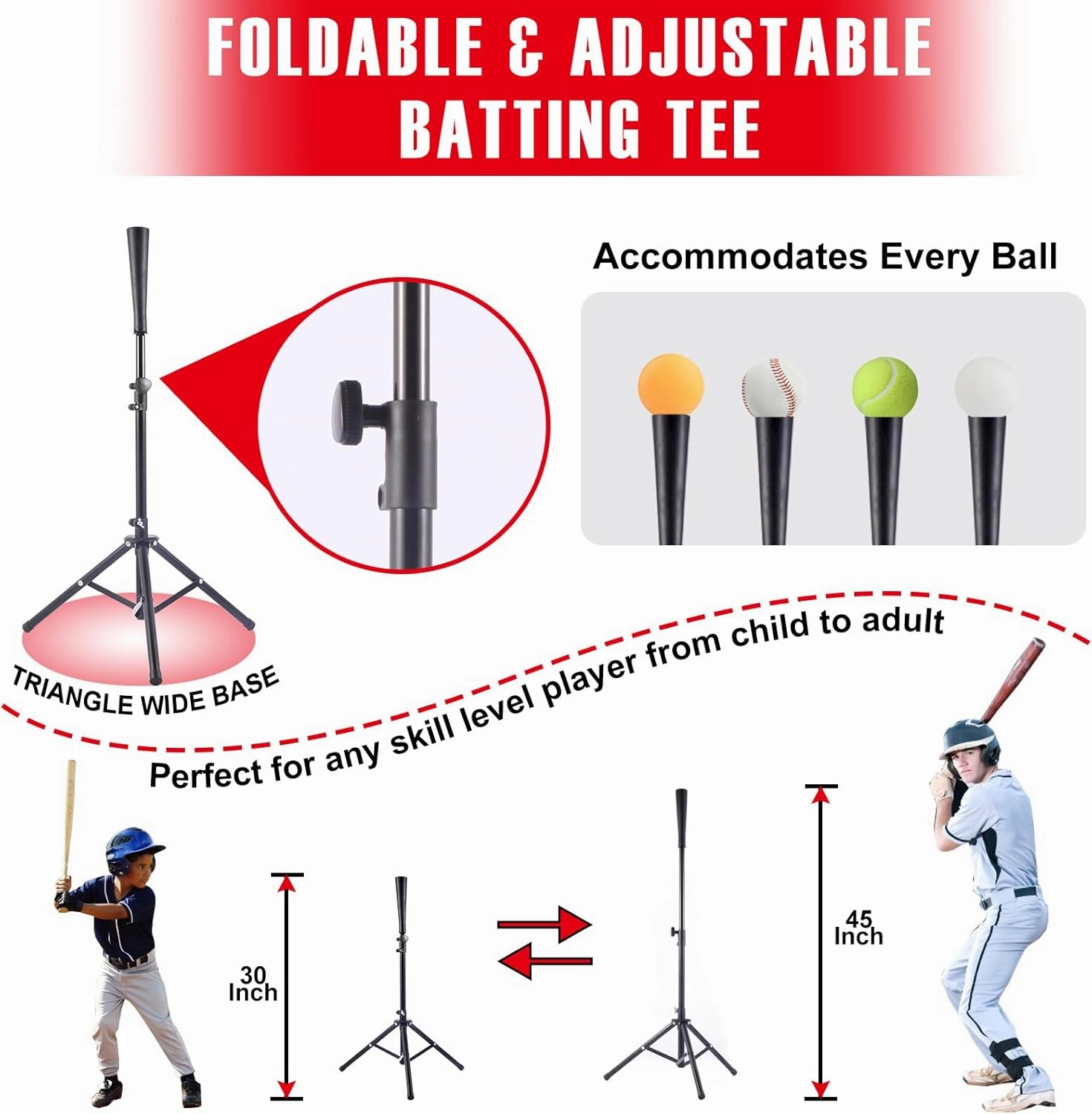 Baseball Softball Tee Batting Tee for Hitting T tee Ball Set Stand Baseball Softball Hitting Pitching Screen Net for Kids Teens Batting Net Set Training Equipment W/Carry Bag for Outdoor