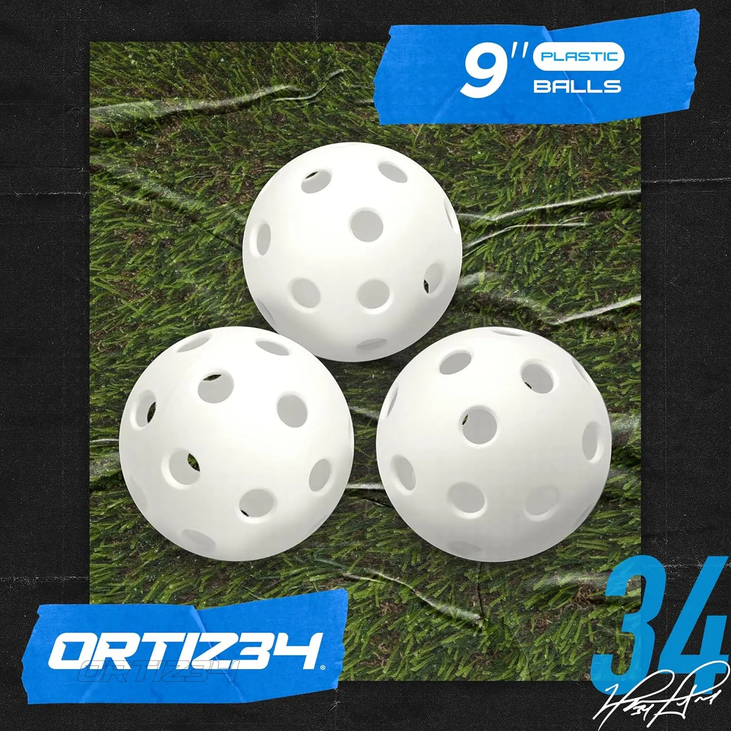 Bat & Ball Set - Graffiti Plastic Bat & Ball Homerun Set- David Ortiz Backyard Baseball Set for Youth, Kids, Teenagers, Adults