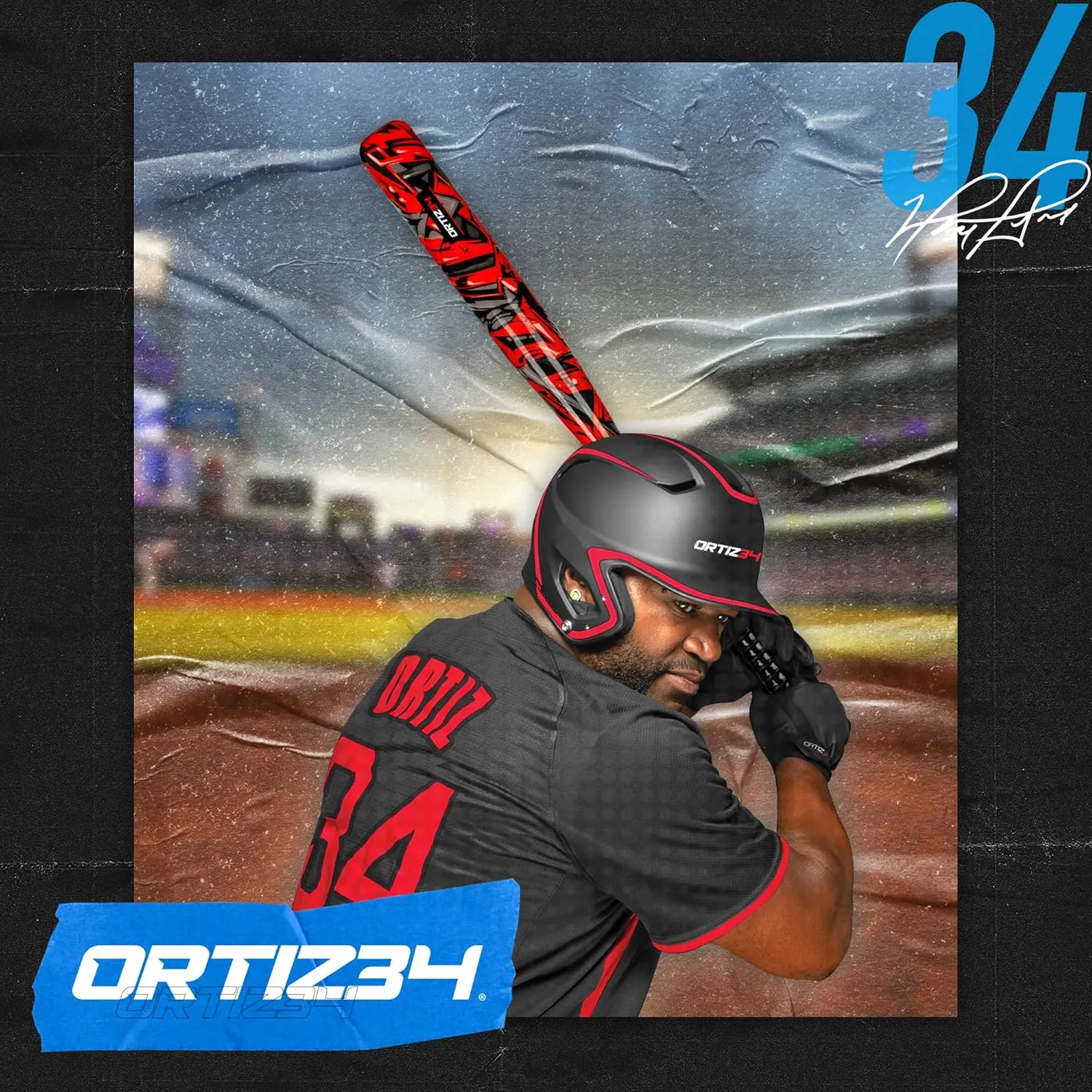 Bat & Ball Set - Graffiti Plastic Bat & Ball Homerun Set- David Ortiz Backyard Baseball Set for Youth, Kids, Teenagers, Adults
