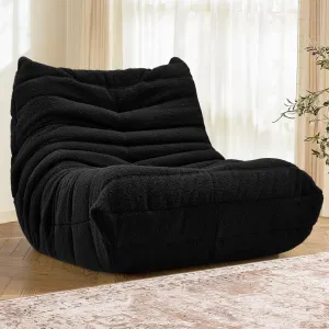 Bean Bag Chair Big Beanbag Chair for Adults Fireside Bean Bag Lounger Memory Foam Chair for Home, Apartment or Gaming Venue (BLACKTEDDY)