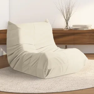 Bean Bag Chair for Adults, Oversized Fireside Chair Comfy Lazy Floor Sofa, Single Seat Couch Memory Foam Bean Bag Sofa for Living Room, Bedroom Apartment Office (Beige)