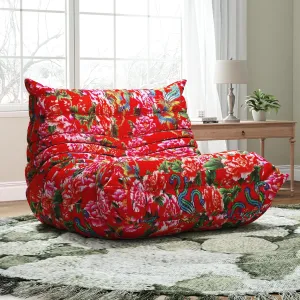 Bean Bag Chairs for Adults, Memory Foam Couch Single Sofa Chair, Soft Teddy Material Cozy Comfy Reading Nook Chairs, Floor Chair for Living Room Bedroom Office