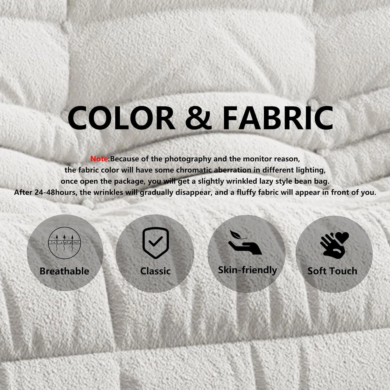 Bean Bag Chairs for Adults, BeanBag Reading Chair Memory Foam Couch, Floor Chair Soft Teddy Material, Comfy Reading Nook Chairs for Bedroom Living Room Office(Beige)