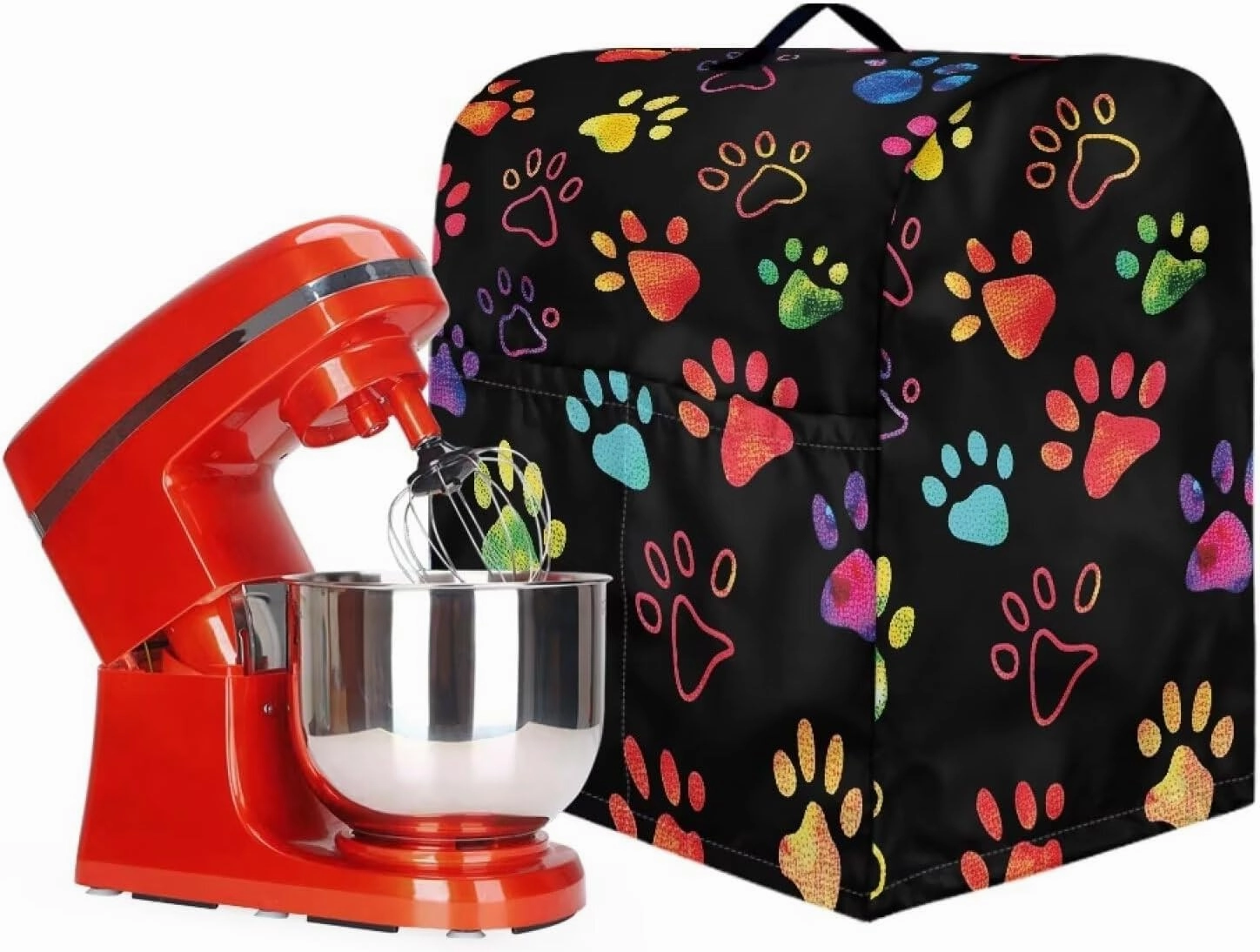 Bear Paw Print Cooking Machine Dust Cover with Handle Pocket, 4.5-5 Quart Kitchen Appliance Covers, Suitable for Coffee Makers, Blenders and Other Small Appliances