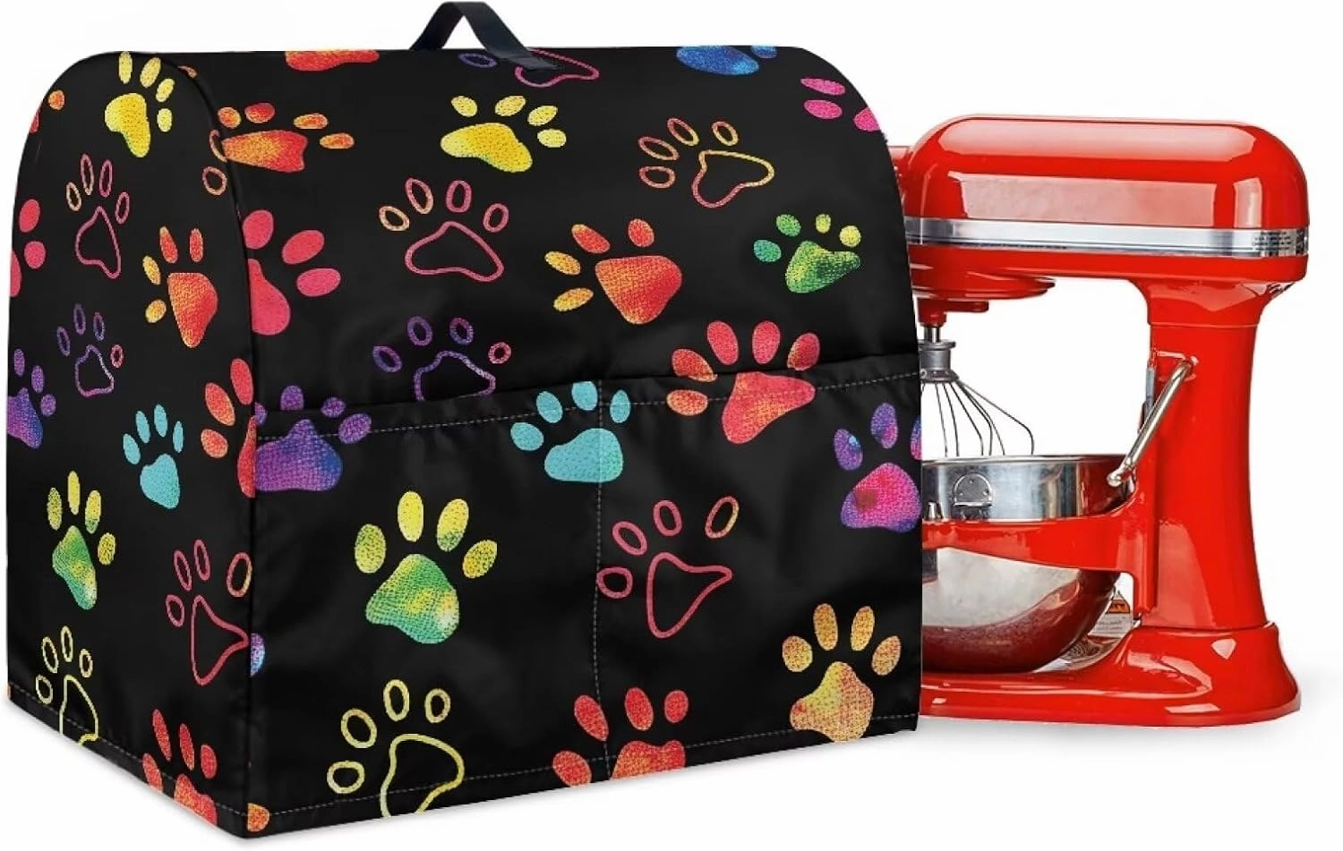Bear Paw Print Cooking Machine Dust Cover with Handle Pocket, 4.5-5 Quart Kitchen Appliance Covers, Suitable for Coffee Makers, Blenders and Other Small Appliances