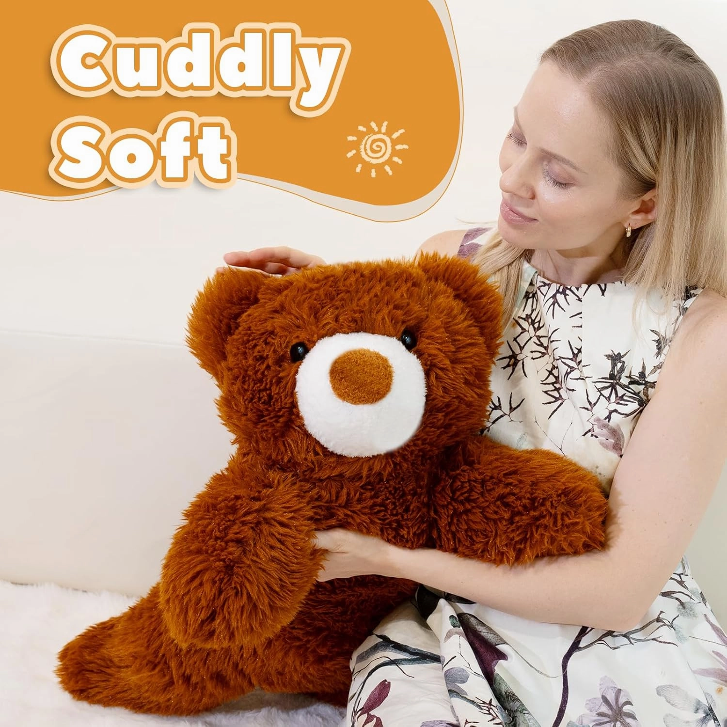 Bear Stuffed Animals 20 inch, Brown Bear Plush, Cute Stuffed Bear Plush Bear Plushie Gift for Kids Girls, Birthday,Valentine,Christmas