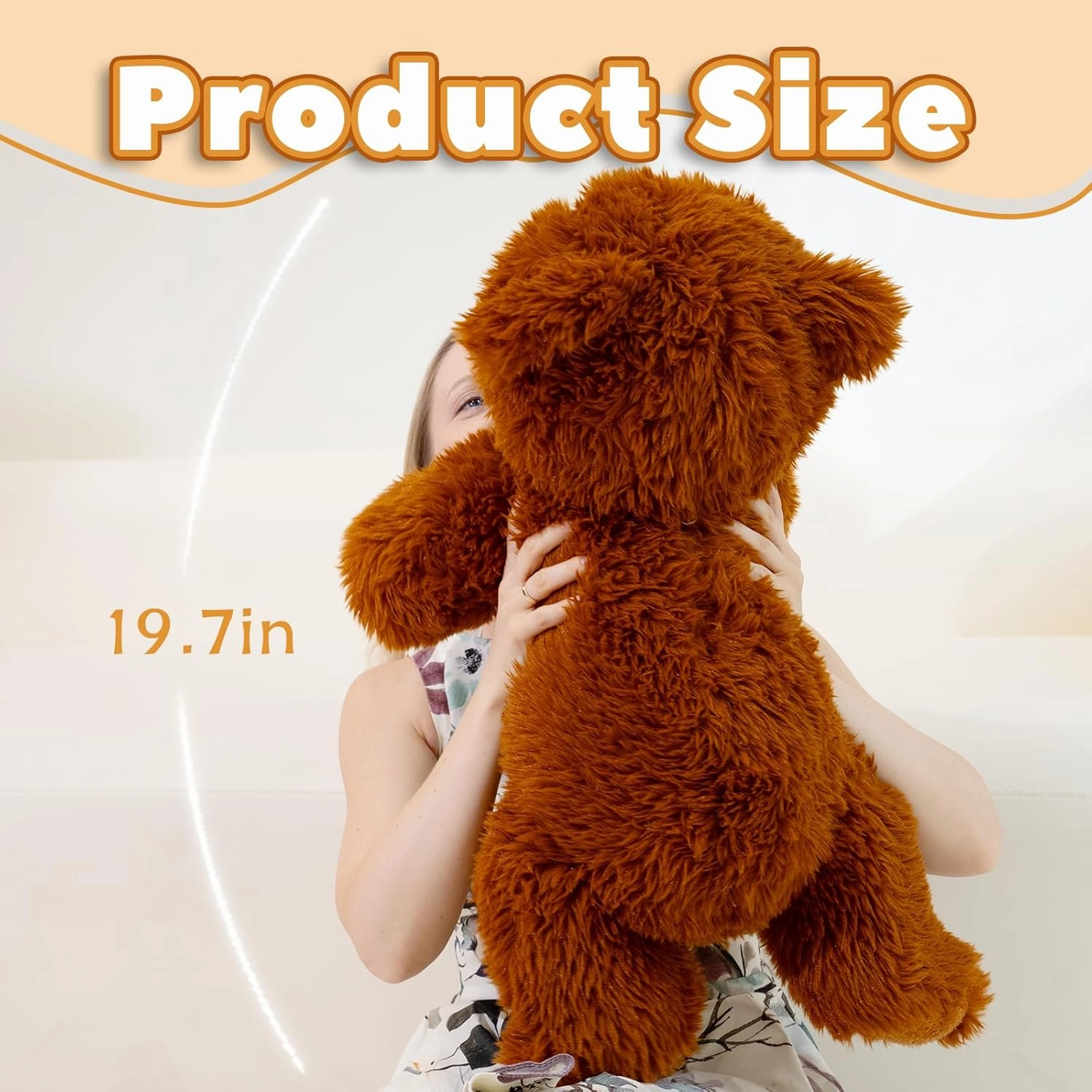 Bear Stuffed Animals 20 inch, Brown Bear Plush, Cute Stuffed Bear Plush Bear Plushie Gift for Kids Girls, Birthday,Valentine,Christmas