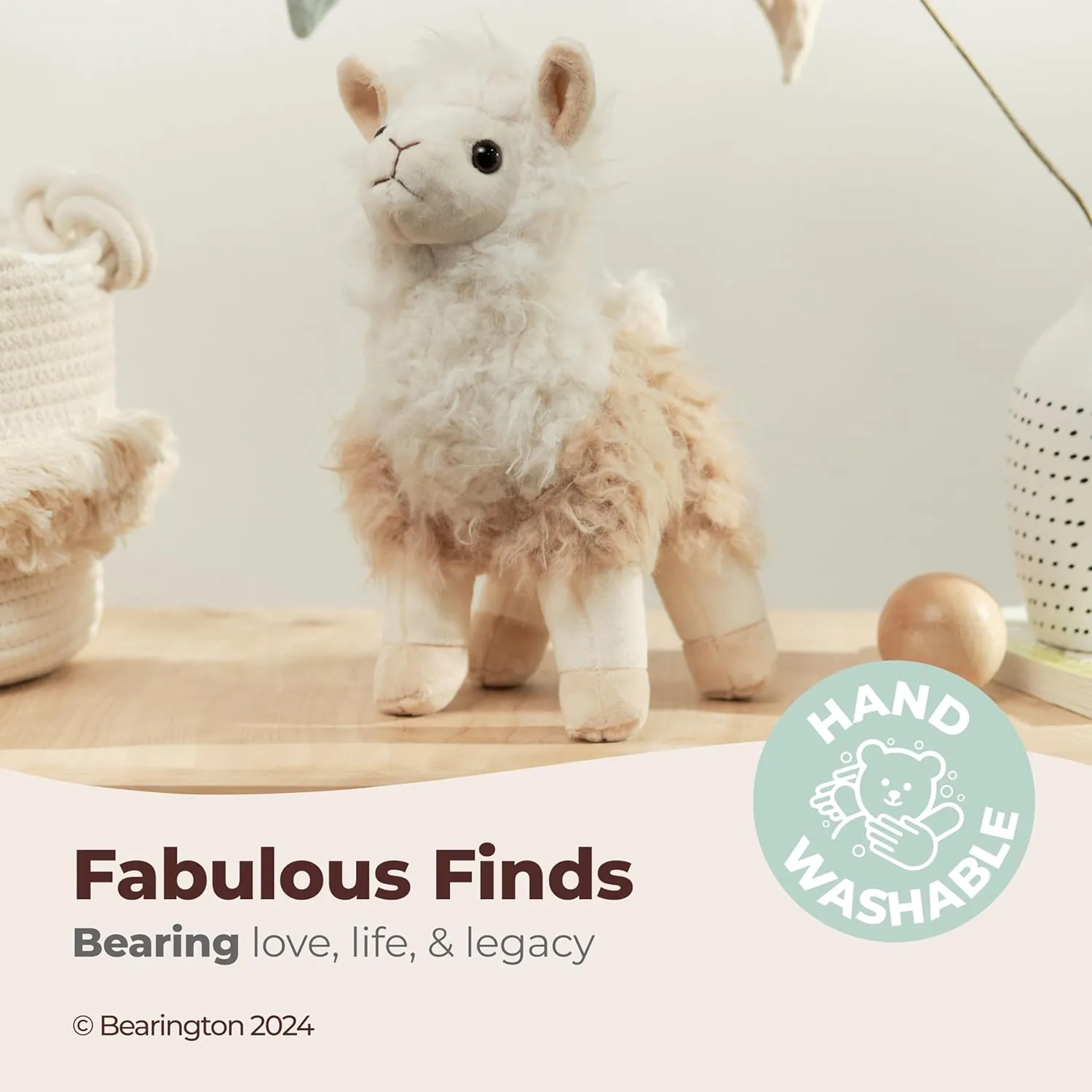 Bearington Collection Llamar Plush Llama Stuffed Animal, 10 inches