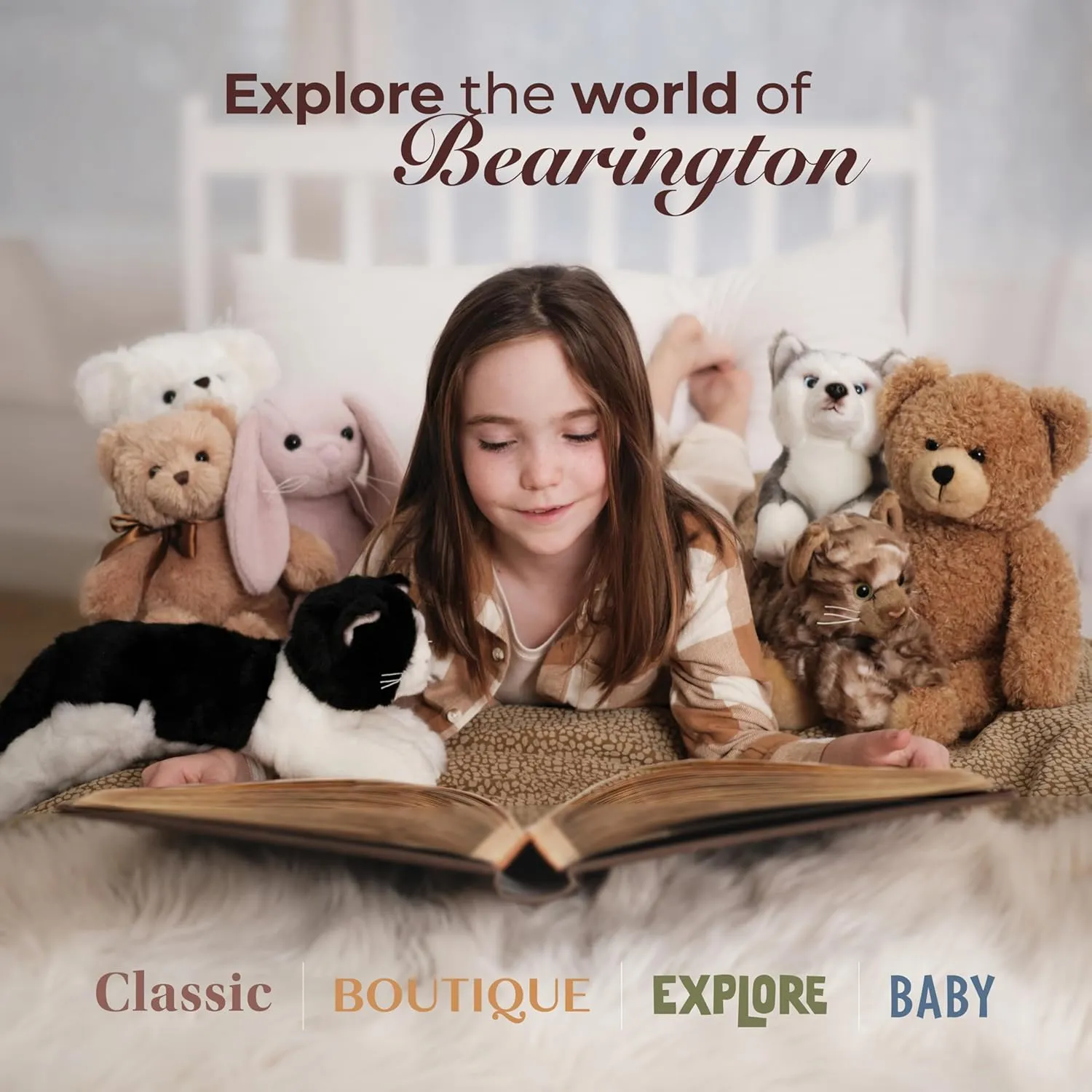 Bearington Collection Llamar Plush Llama Stuffed Animal, 10 inches