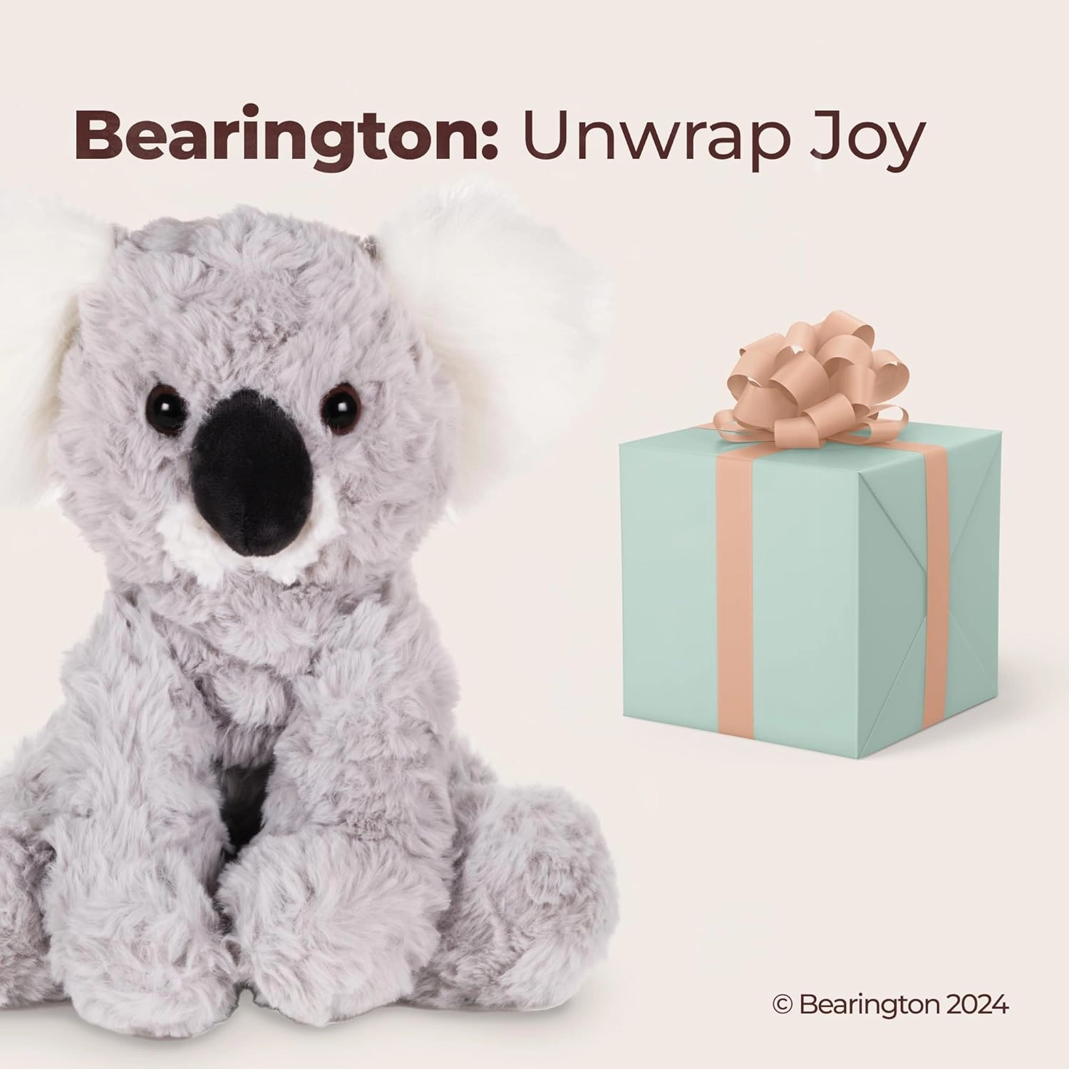 Bearington Sydney Plush Koala Stuffed Animal, 10.5 Inches Gray