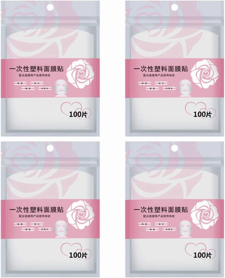 Beaupretty 400Pcs DIY Facial Sheet: Plastic face paper sheet - Precut Plastic Facial Cover for Home and Salon Clear