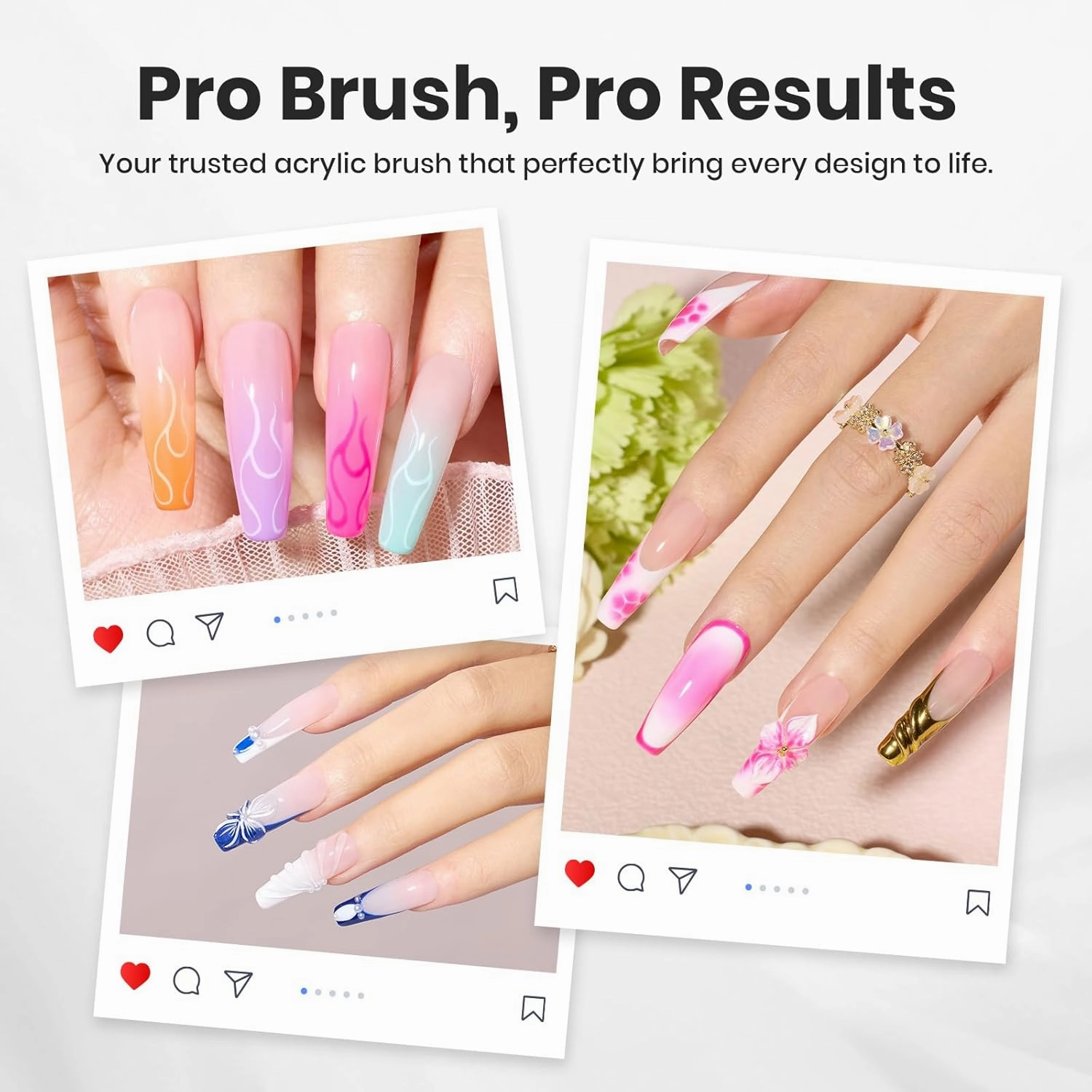 Beetles Kolinsky Acrylic Nail Brush Pure Kolinsky Hair Bristles Round Shaped Metal Handle Nail Art Brushes for Acrylic Powder Manicure Extension Professional Salon Manicure Tool - Size 10