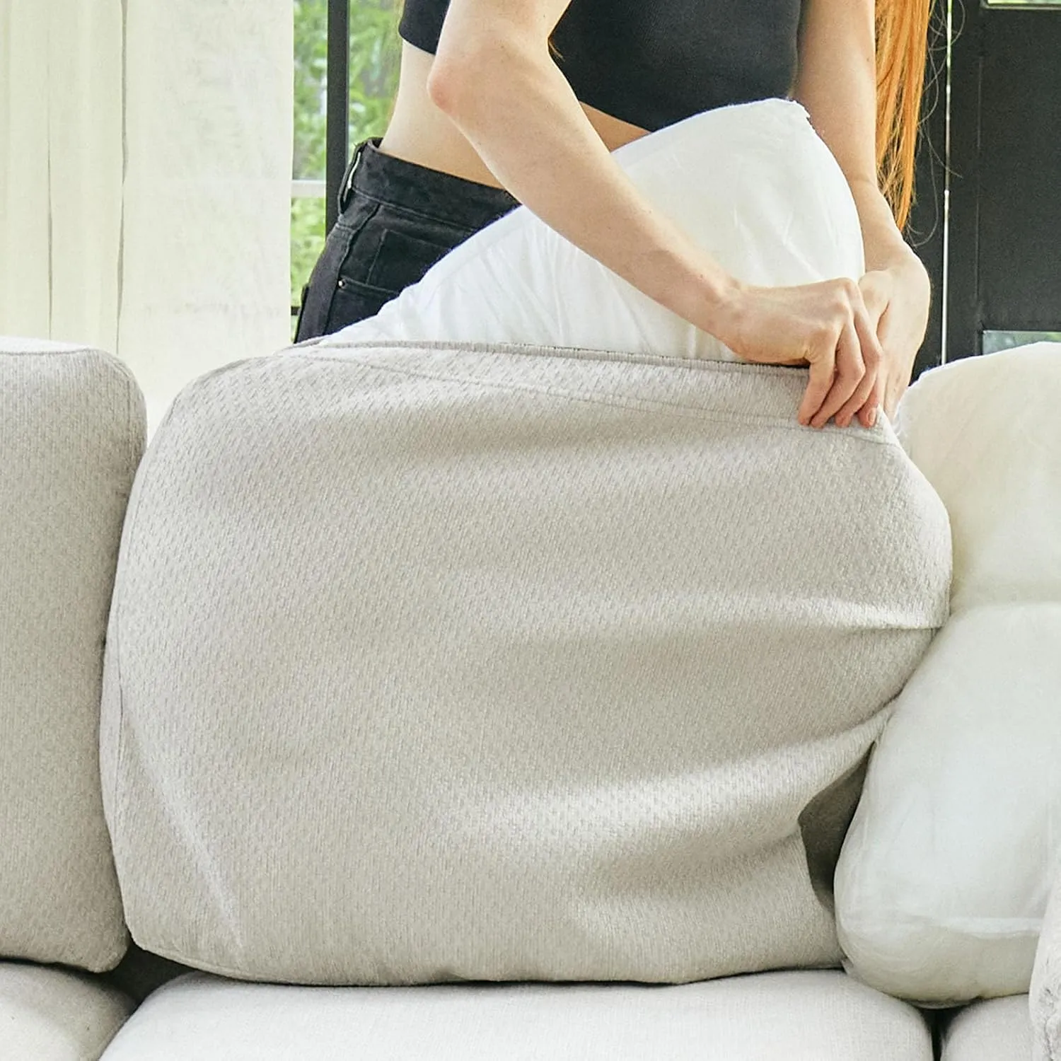 Belffin Sleeper Sofa Modular Sectional Pull Out Couch Bed U Shaped Sofa Couch for Living Room with Storage Chaise. White