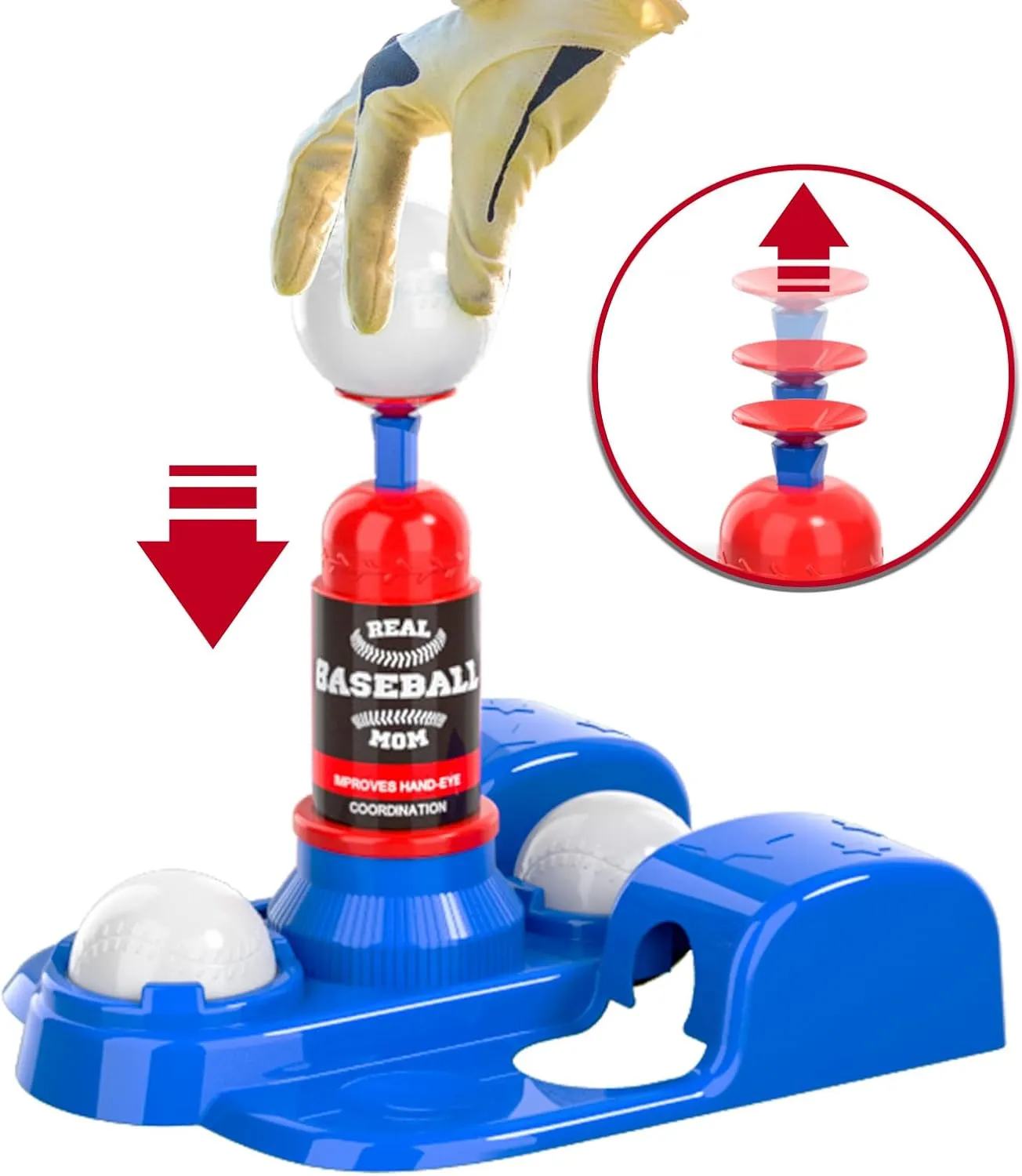 Bennol T Ball Set Toys for Kids 3-5 5-8, Kids Baseball Tee for Boys Toddlers, Auto Ball Launcher, Indoor Outdoor Outside Sports Tee Ball Set Toys Gifts for 3 4 5 6 Year Old Boys Toddler Kids