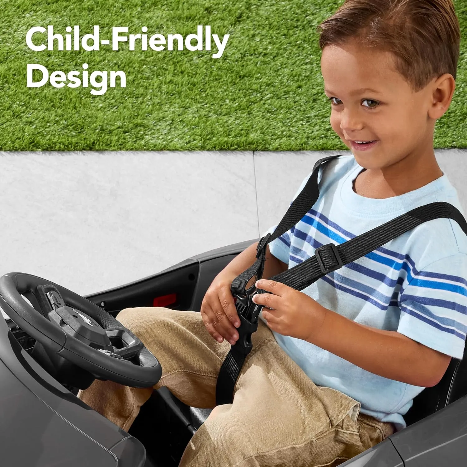 Best Choice Products Kids 12V Electric Ride On Car Officially Licensed Ford Mustang w/Parent Control, LED Lights, 2 Speeds, Bluetooth - Gray