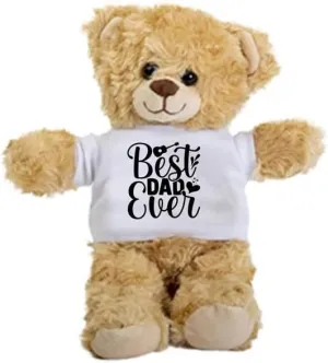 Best Dad Ever Teddy Bear, Dad Gift, Stuffed Animal, Plush Teddy Bear with Tee, Welcoming Baby Gift, Gift for Her, Birthday Christmas Basket Gift Idea
