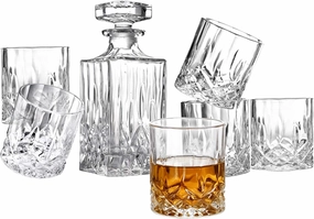 BETESINE Whiskey Decanter Set for Men, Crystal Whiskey Glasses & Decanter, Non-Lead Glass, Bourbon Set in Gift Box, Perfect for Whiskey Lovers, Ideal Gift for Dad or Husband