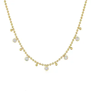 Bezel Ball Chain Necklace