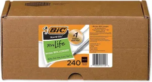 BIC Round Stic Ballpoint Pen, Translucent