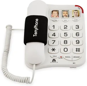 Big Button Phone for Seniors - Corded Landline Telephone - One-Touch Dialling for Visually Impaired - Amplified Ringer with Loud Speaker for Hearing Impaired, Ergonomic Non-Slip Grip