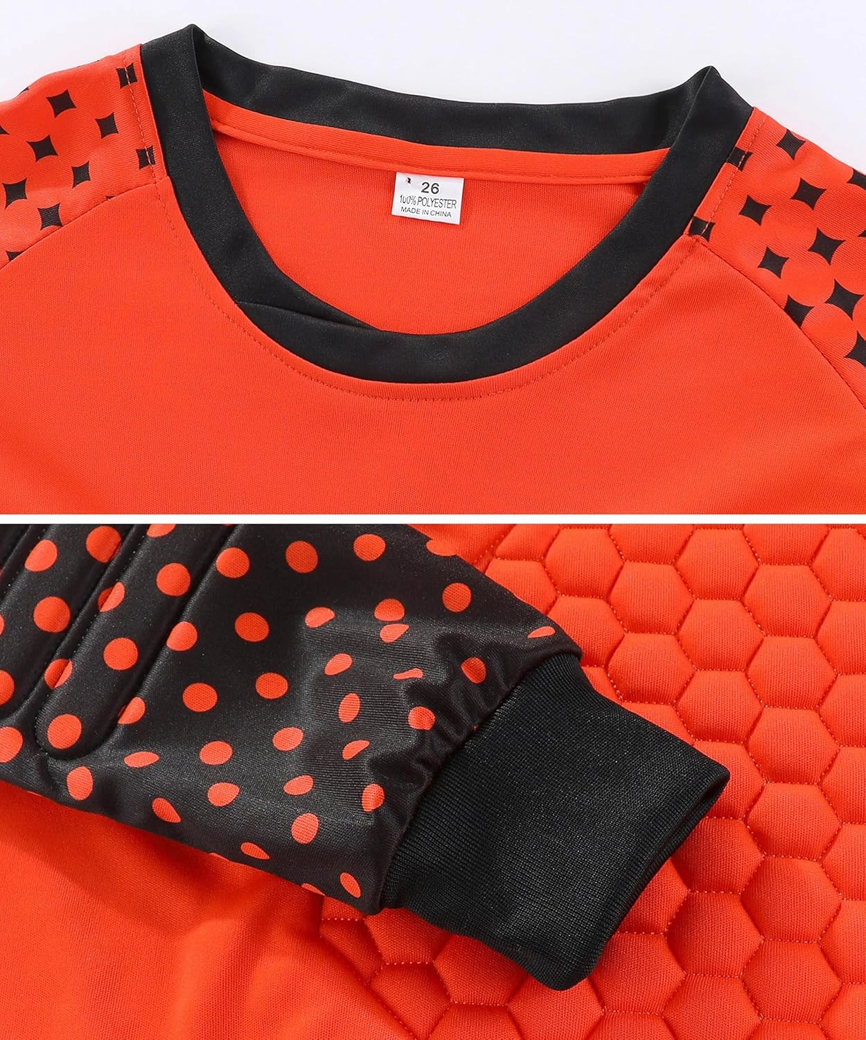Big Boys Soccer Goalie Jersey Padded Goalkeeper Shirt and Shorts Uniform Kit