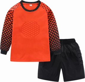 Big Boys Soccer Goalie Jersey Padded Goalkeeper Shirt and Shorts Uniform Kit