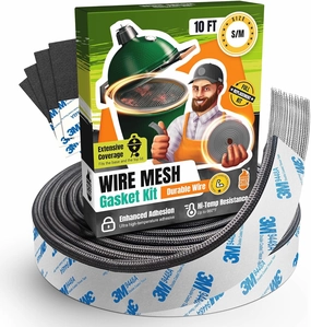 Big Green Egg Gasket Replacement S/M - 10 FT Wire Mesh Gasket - Fiberglass BGE Gasket - Compatible with Big Green Egg - Accessories & Parts for Grill by Smoker Chef