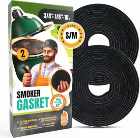 Big Green Egg Gasket Replacement S-M - 2-Pack x 5 FT Smoker Gasket Seal - BGE Gasket 3/4" x 1/8" Felt - Compatible with Big Green Egg - Accessories & Parts for Grill by Smoker Chef
