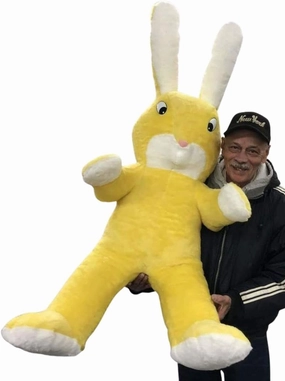 Big Plush American Made Giant Stuffed Yellow Bunny 60 Inch Soft Rabbit 5 Foot Rabbit Made in USA