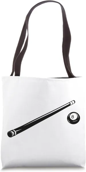 Billiard Ball and Cue Stick Pool Billiards Tote Bag