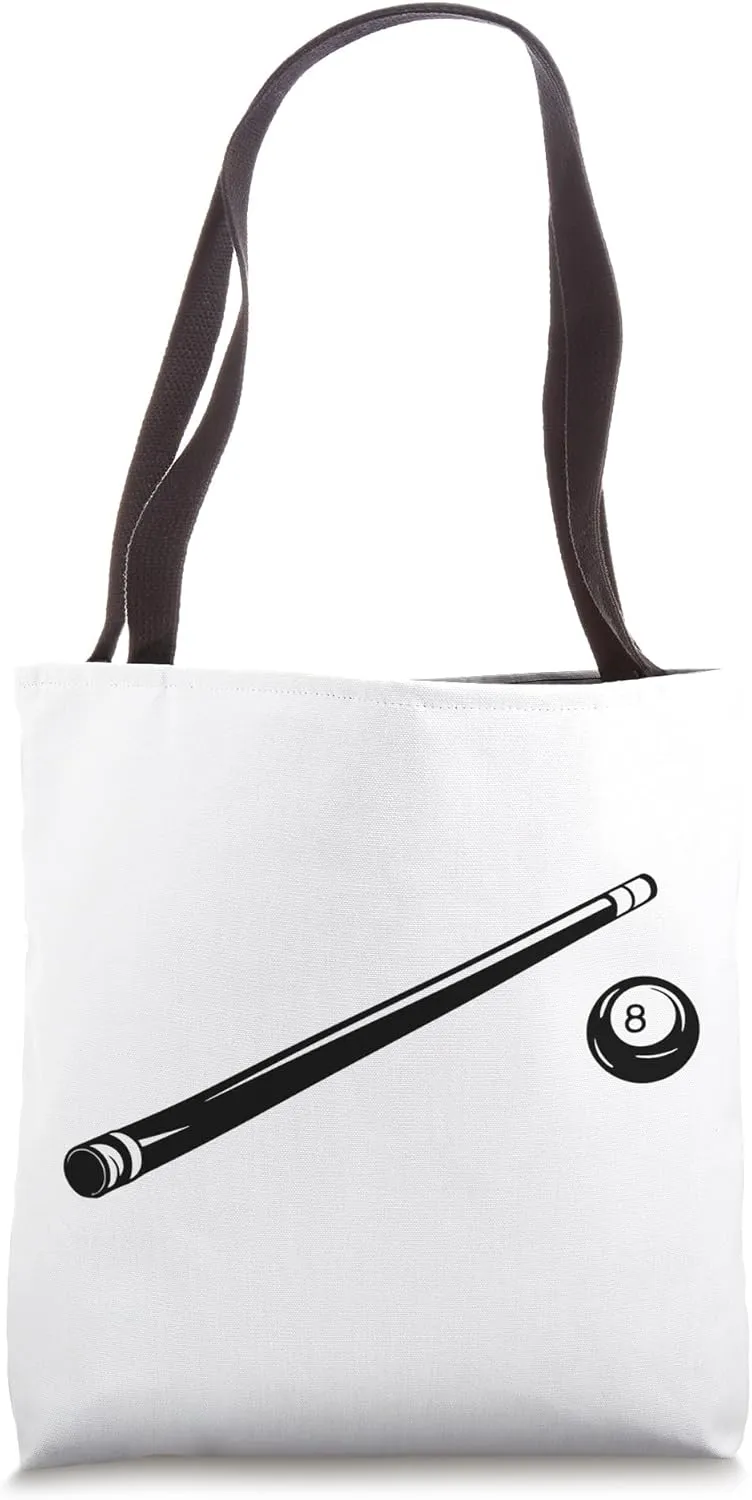 Billiard Ball and Cue Stick Pool Billiards Tote Bag