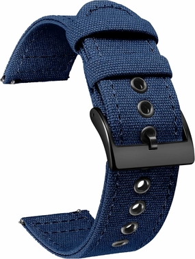 BINLUN Canvas Watch Bands Quick Release Sail Cloth Watch Straps Replacement 18mm 20mm 22mm 24mm Cotton Fabric Watchband for Men and Women with Silver/Black Buckle