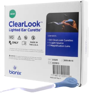 Bionix - ClearLook Lighted MicroLoop Ear Curette, Convenient & Easy-to-Use, Single-Use (50 Count)