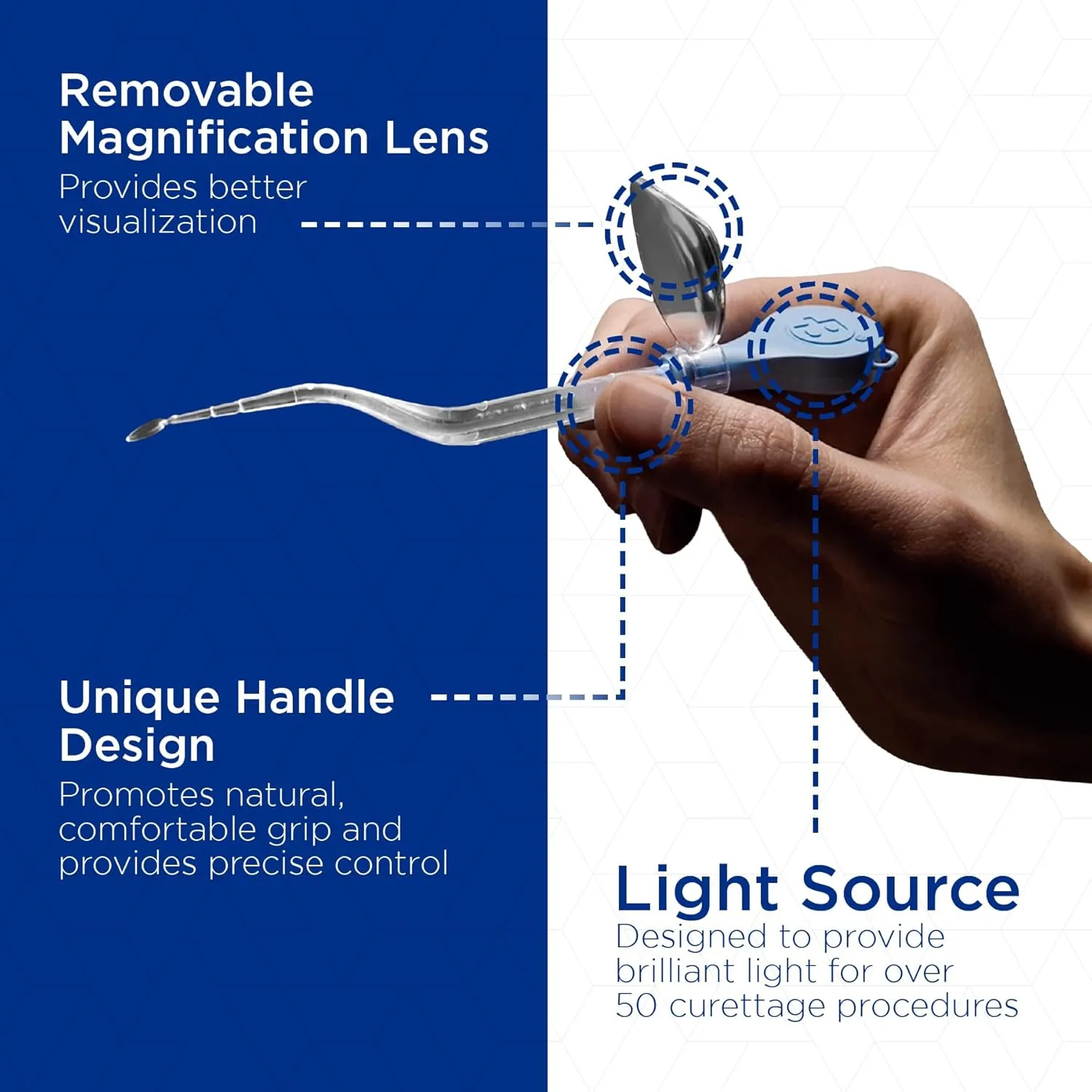 Bionix - ClearLook Lighted MicroLoop Ear Curette, Convenient & Easy-to-Use, Single-Use (50 Count)