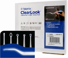 Bionix - ClearLook Lighted Ear Curette Variety Pack, Convenient & Easy-to-Use, Single-Use (50 Count)