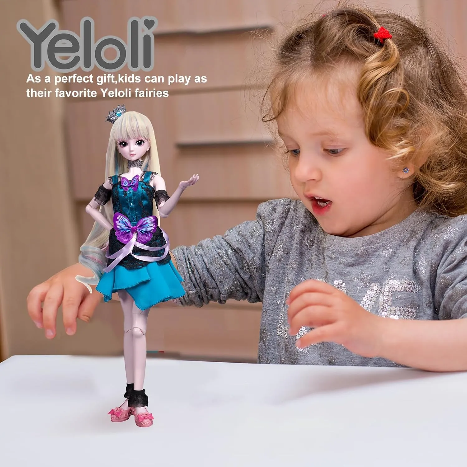 Bjd Doll, SD Toy 22.4 Inch 18 Ball Joint Design Doll, Dress Up Birthday Gift with Wigs, Clothes, Shoes for 3  Years Old Girls Kids Children