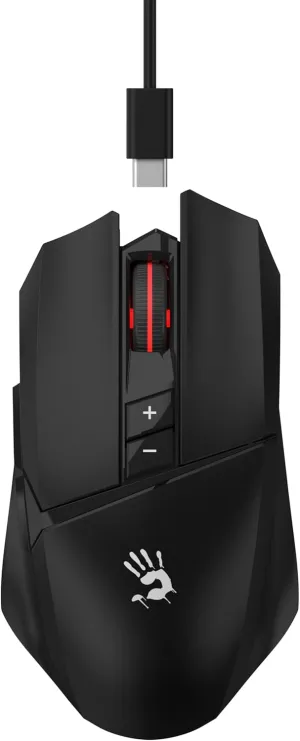 Bloody R36 Ultra Dual Mode Wireless Gaming Mouse - 12000 CPI, PAW3313 Sensor, 1ms Wireless Transmission, 7 Programmable Buttons, up to 75 Hours Playtime, RGB Lighting, for Esports and Gaming