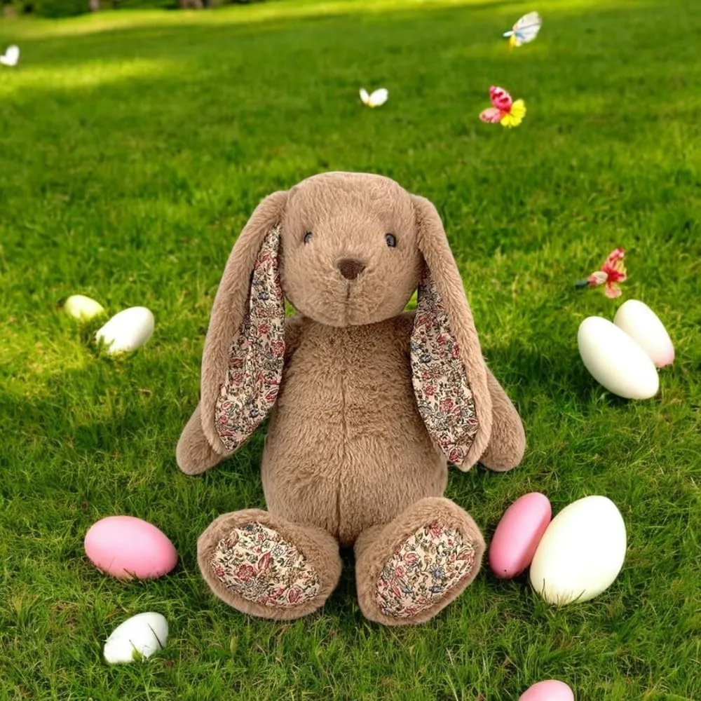 Blossom The Bunny 16 inch Plush Stuffed Animal Soft Cuddly Bunny Toy Ideal for Kids Toddlers Gift Easter Springtime Lovable Plushie Bunny for Nursery Bedroom Decoration