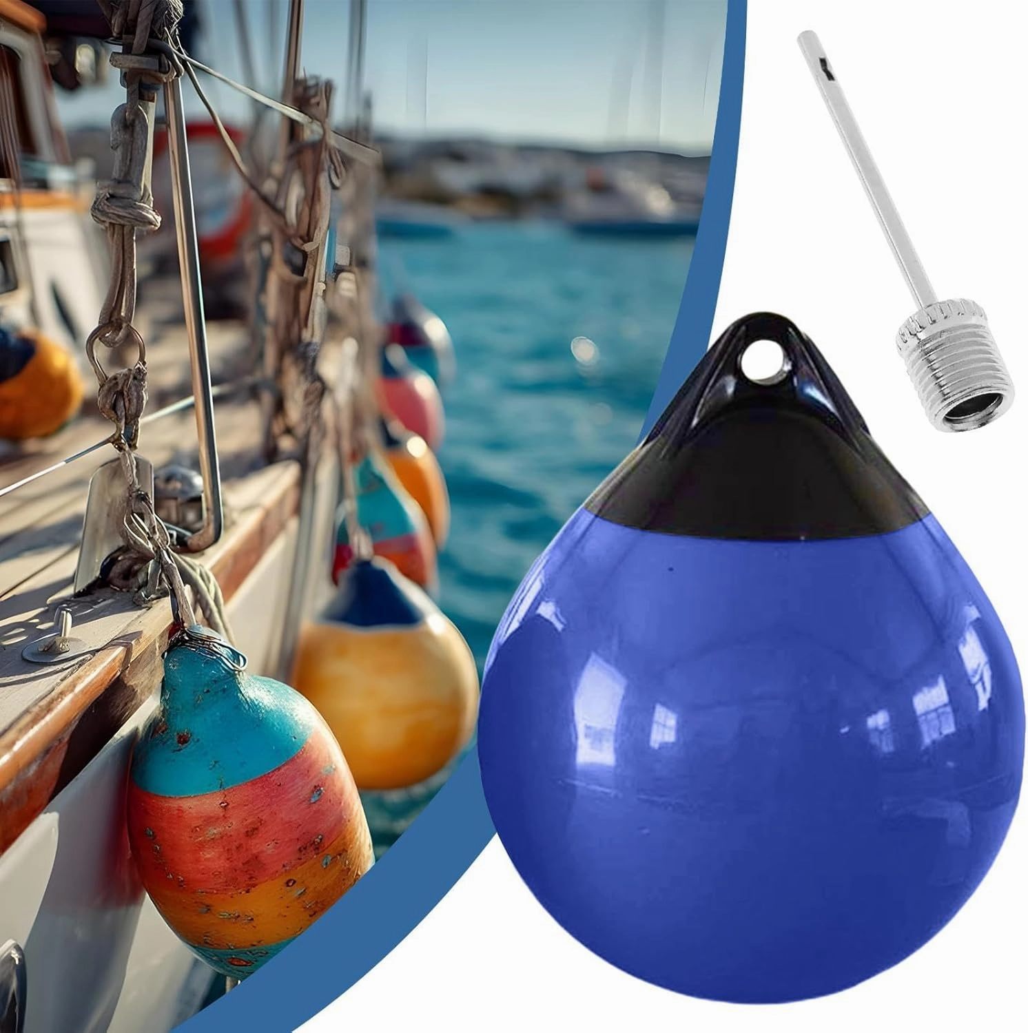 Boat Buoy Ball,Marine Boat Mooring Buoy Inflatable Ball | Anti-Collision Marine Safety Flotation Devices for Motorboats Yachts Aquaculture Skiboats