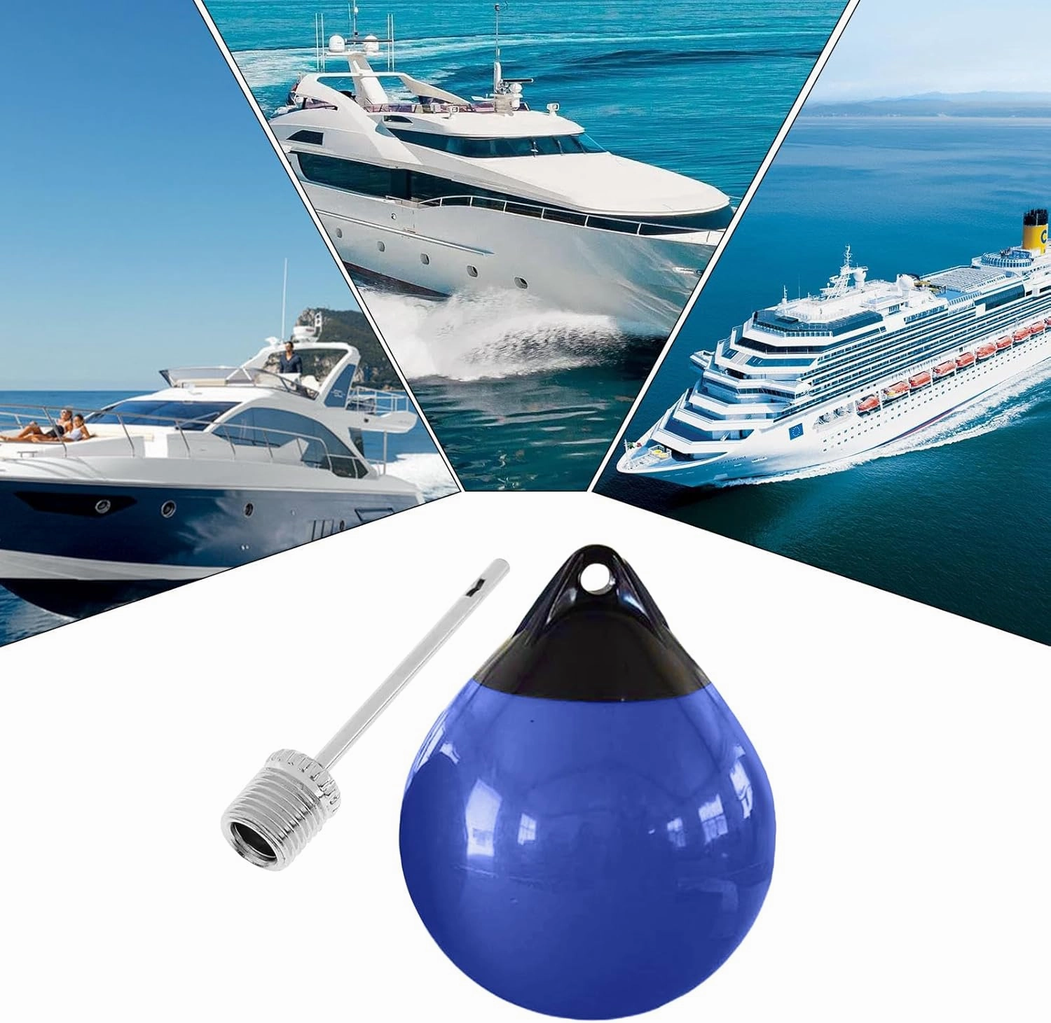 Boat Buoy Ball,Marine Boat Mooring Buoy Inflatable Ball | Anti-Collision Marine Safety Flotation Devices for Motorboats Yachts Aquaculture Skiboats