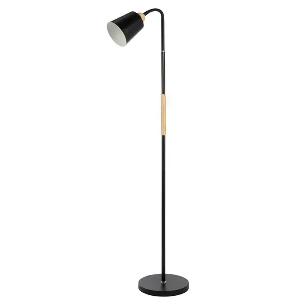 Bontak Floor Lamp Adjustable Head 1Lt in Wood/Black or Black