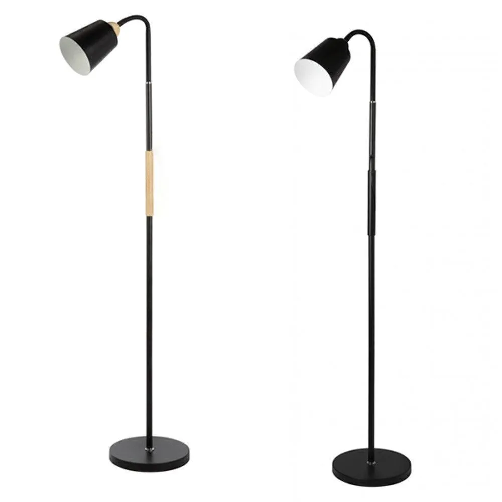Bontak Floor Lamp Adjustable Head 1Lt in Wood/Black or Black