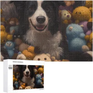 Border Dog Collie Teddy Bear DIY Wooden Puzzle Adult Picture Puzzles Colorful Home Decorations Creative Gifts