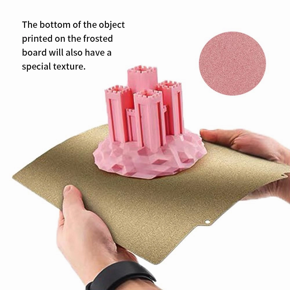 BORDSTRACT Double-Sided Build Plate, PEI Coated Texture Spring Steel Flexible Plate 377x370mm with Soft Magnetic Base, Printing Platform for Most Models of 3D Printer Platform
